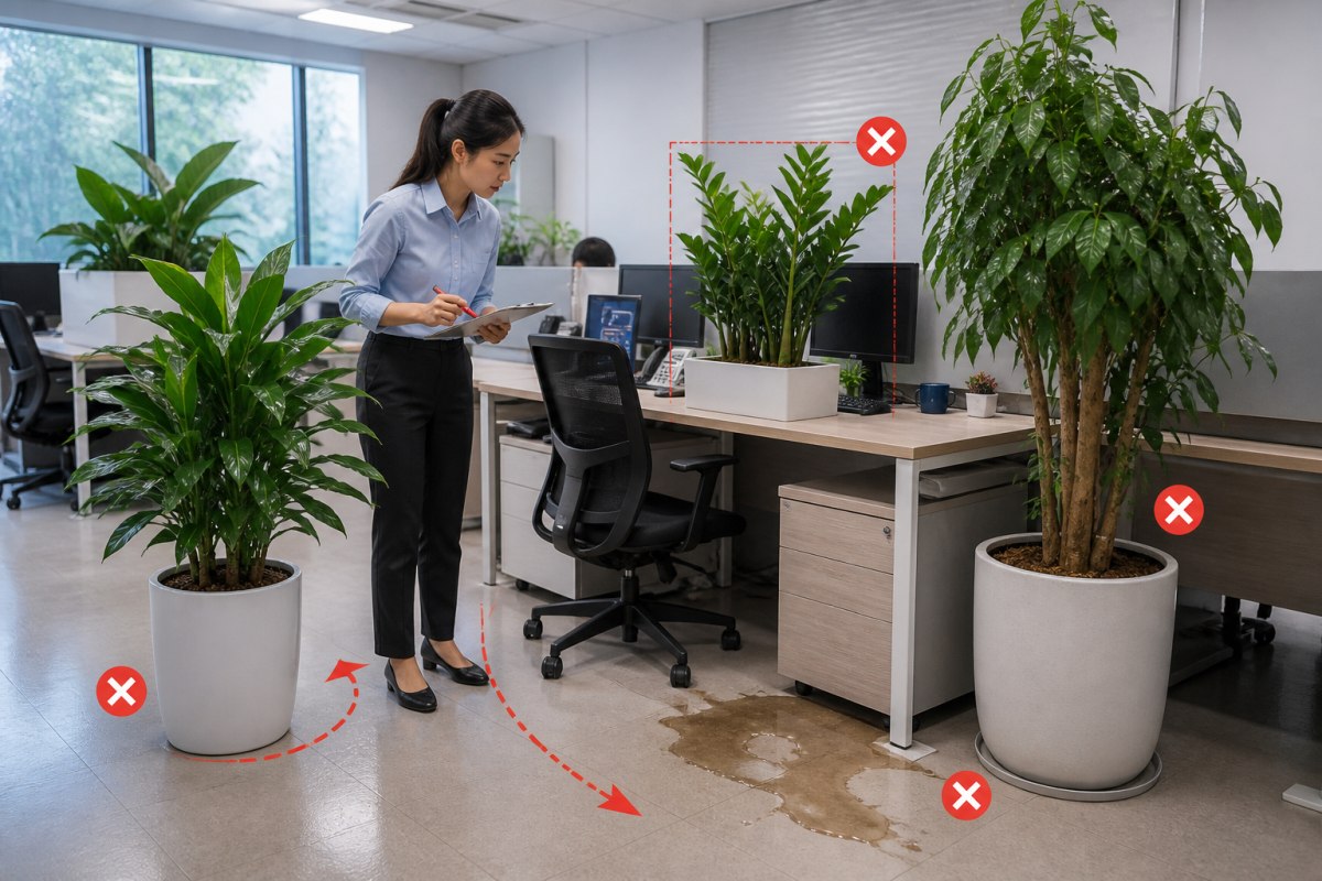 Những lỗi thường gặp khi tự bố trí cây trong văn phòng